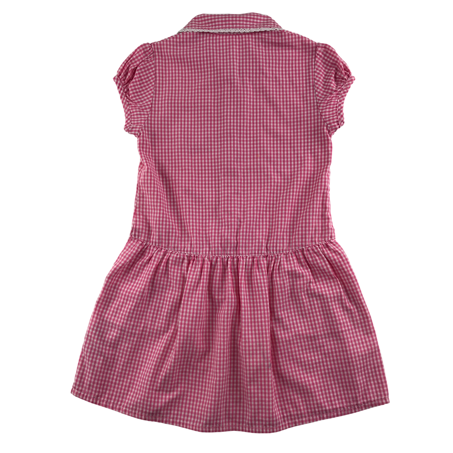 Pink gingham drop waist school summer dress