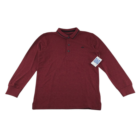 Matalan polo shirt 8-9 years burgundy long sleeve