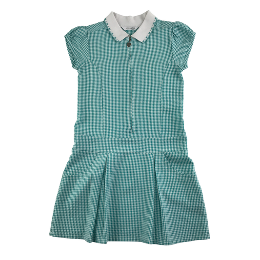 Mint gingham with zipper school summer dress