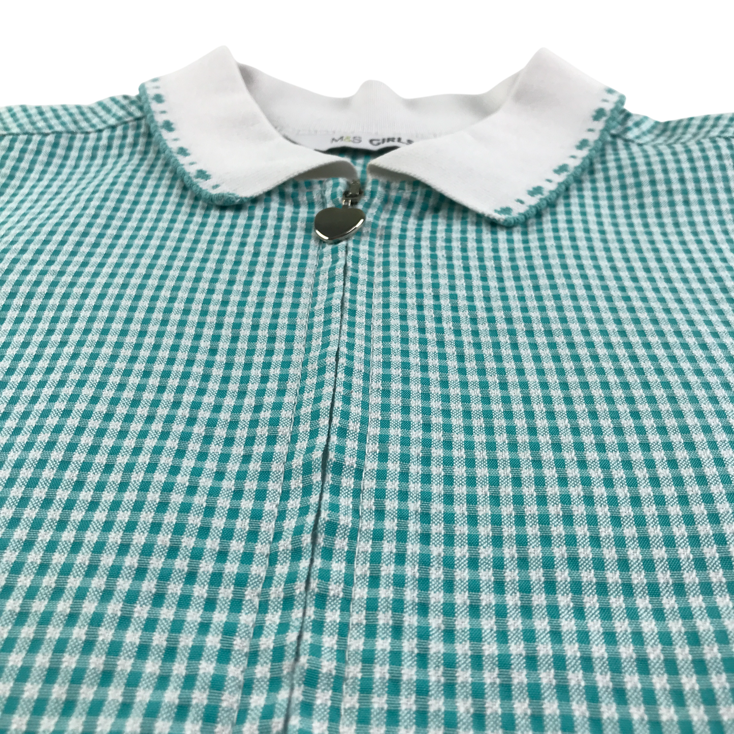 Mint gingham with zipper school summer dress