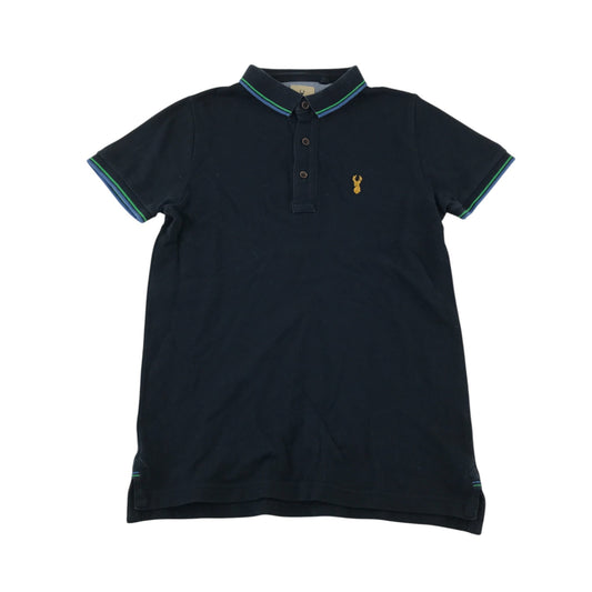 Next polo shirt 9-10 years navy short sleeve with embroidered logo cotton