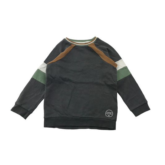 George Grey Green and Brown Panelled Sweatshirt Age 6