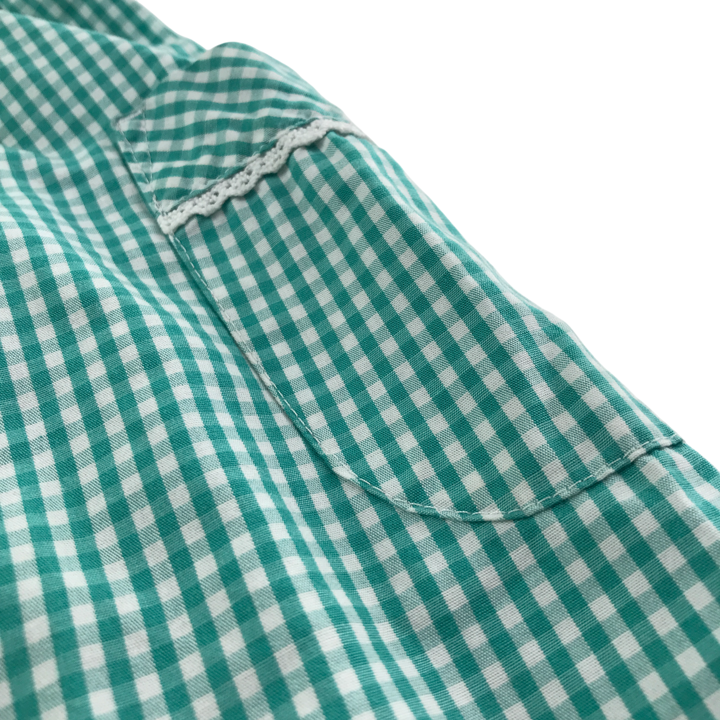 Mint gingham with buttons school summer dress