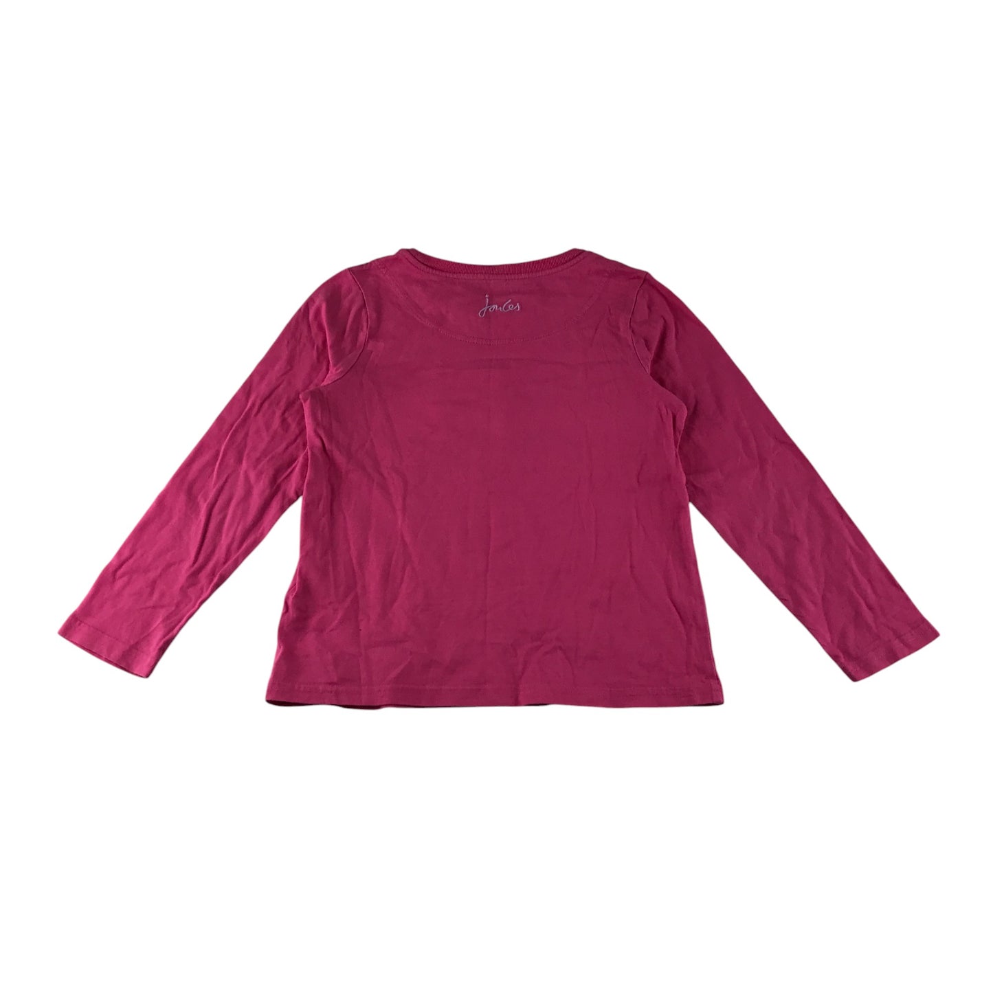 Joules t-shirt 5-6 years pink embroidered graphics long sleeve cotton