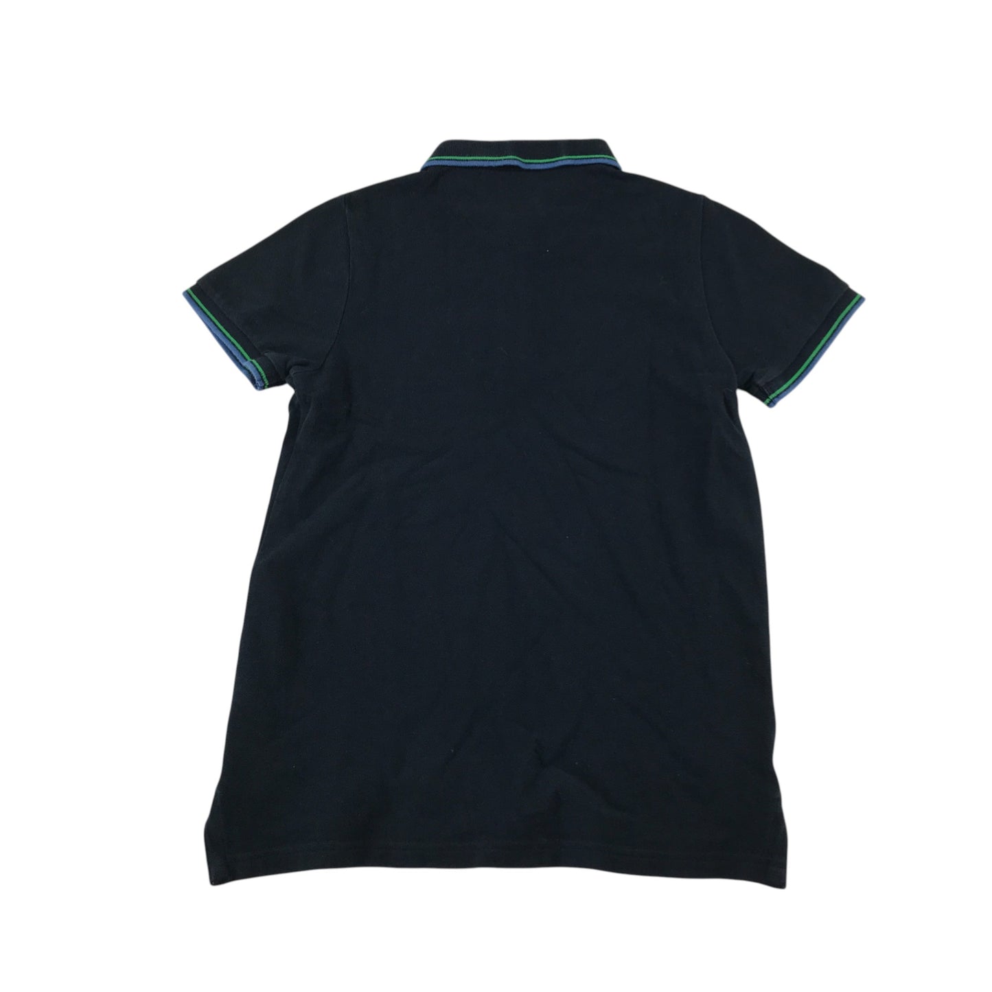 Next polo shirt 9-10 years navy short sleeve with embroidered logo cotton