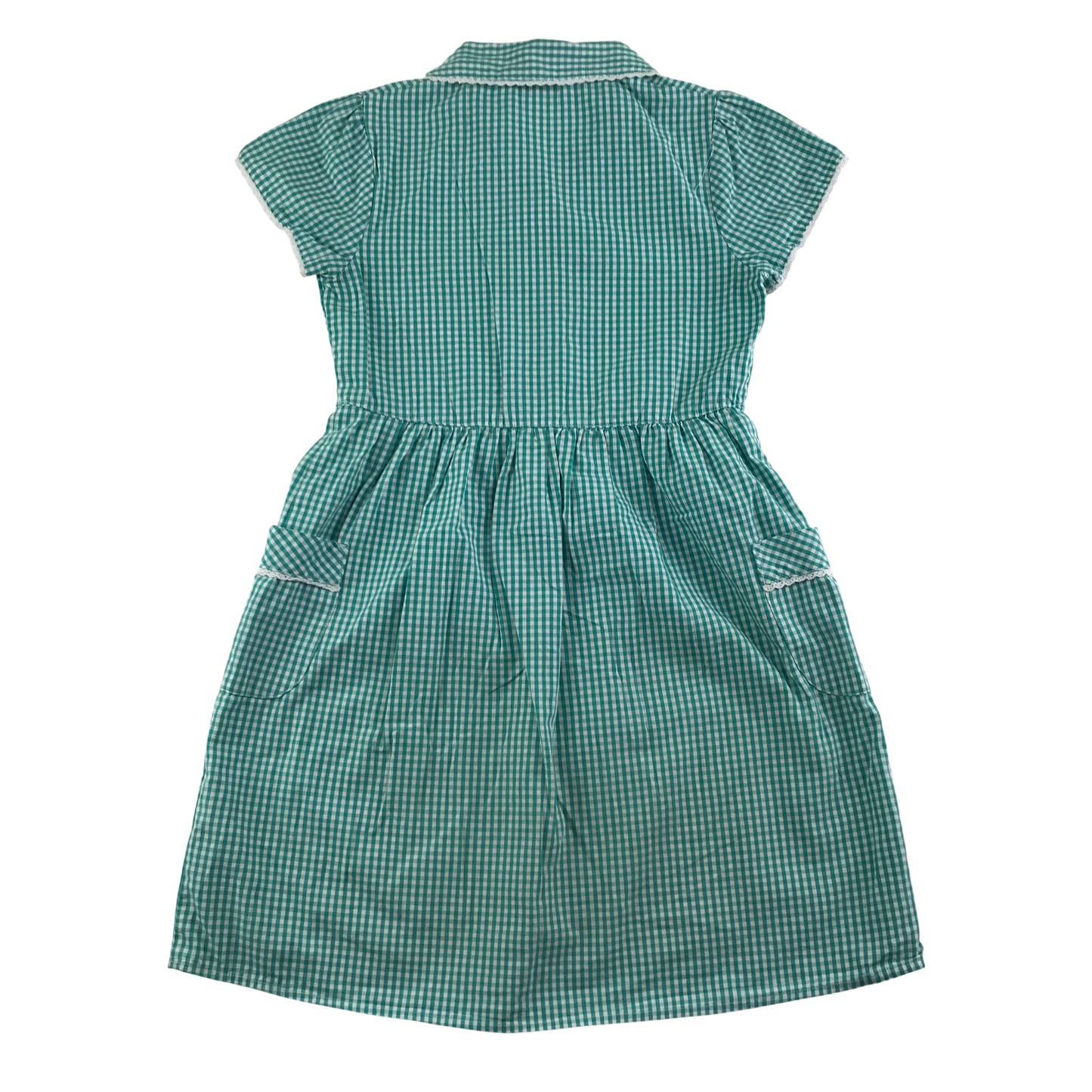 Mint gingham with buttons school summer dress