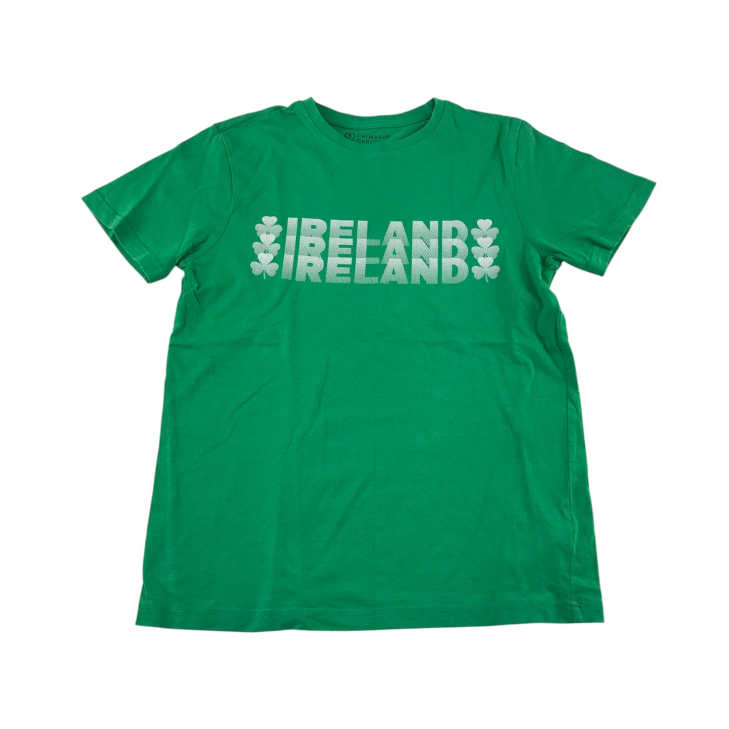 Primark t-shirt 10-11 years green plain with white Ireland text
