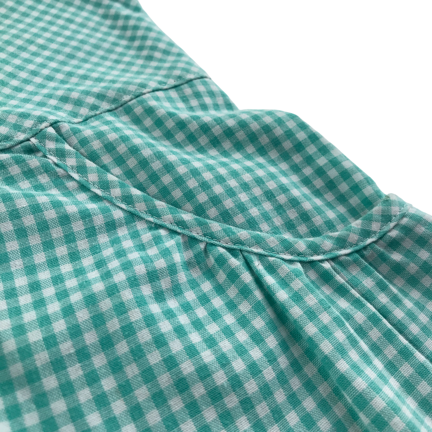 Mint gingham drop waist school summer dress