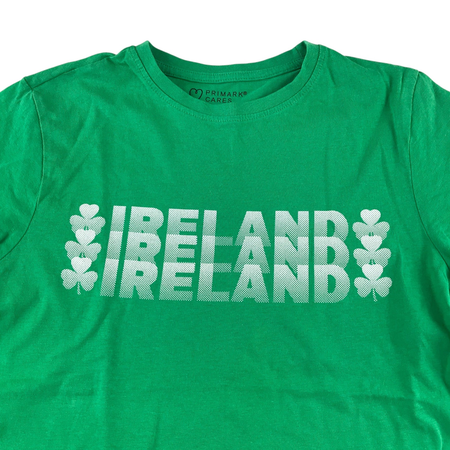 Primark t-shirt 10-11 years green plain with white Ireland text