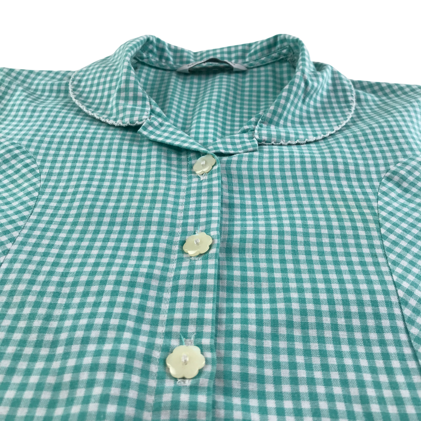 Mint gingham drop waist school summer dress