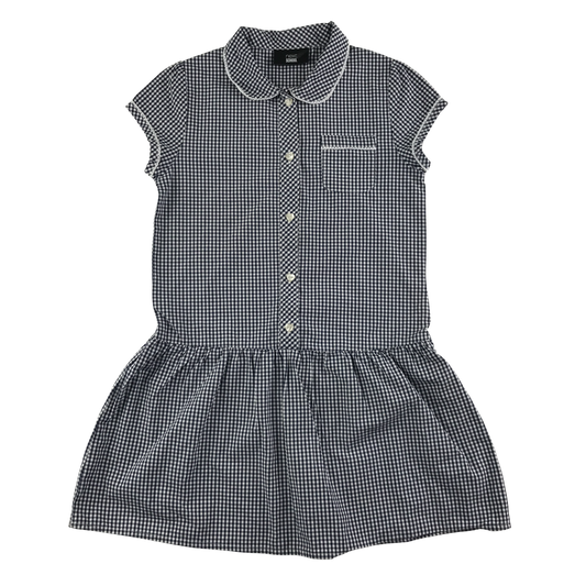 Black gingham drop waist school summer dress