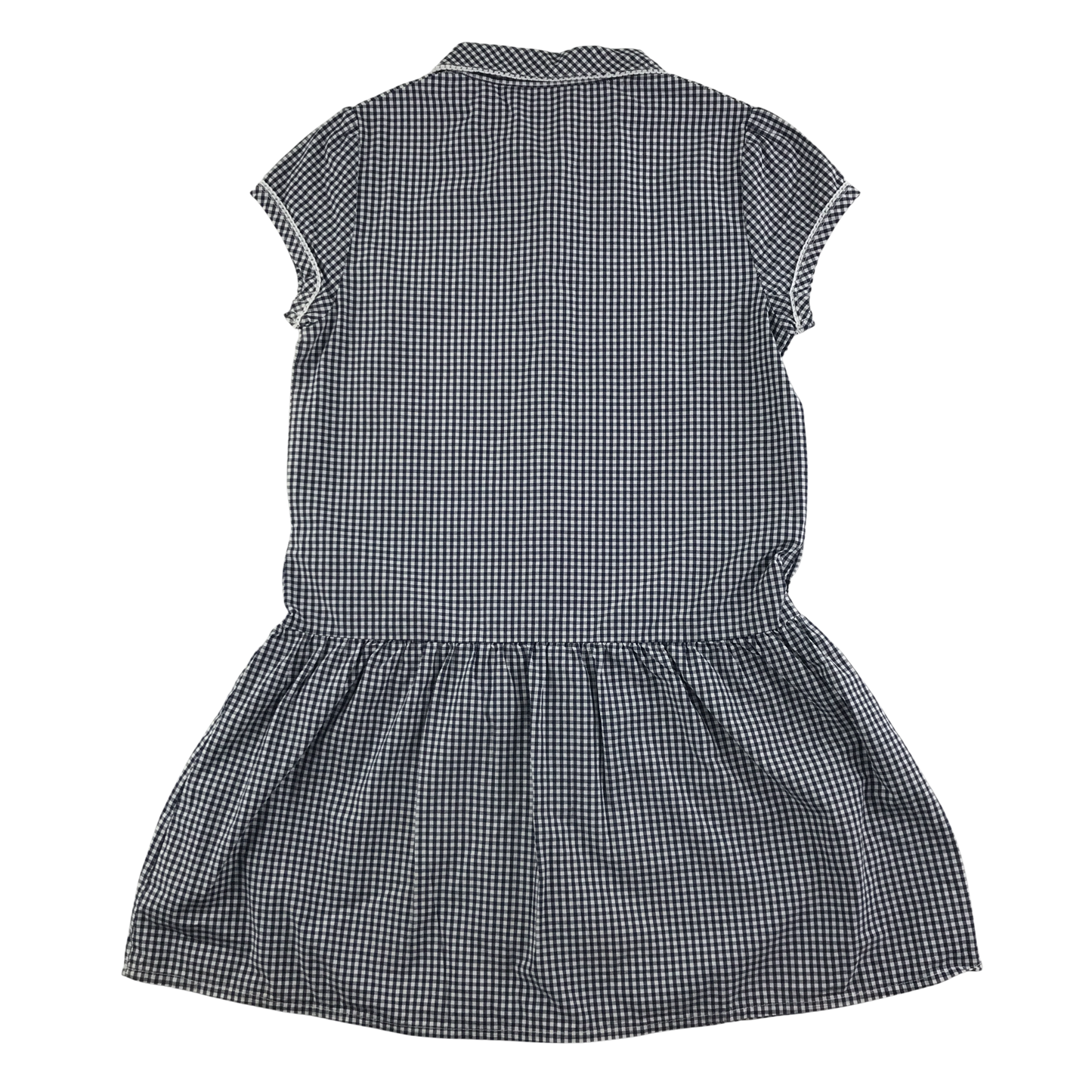 Black gingham drop waist school summer dress