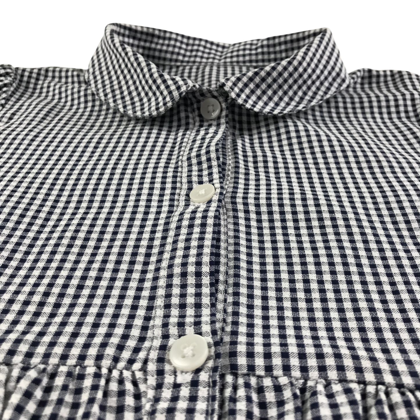 Black gingham with buttons school summer dress