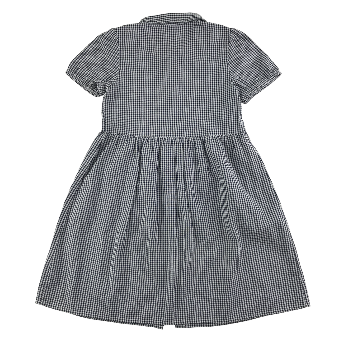 Black gingham with buttons school summer dress