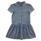 Blue gingham drop waist school summer dress