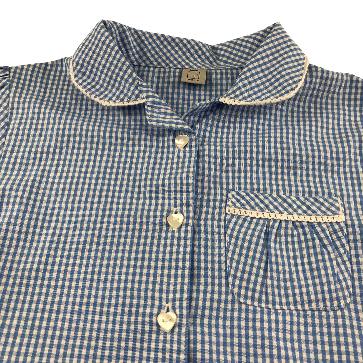 Blue gingham drop waist school summer dress