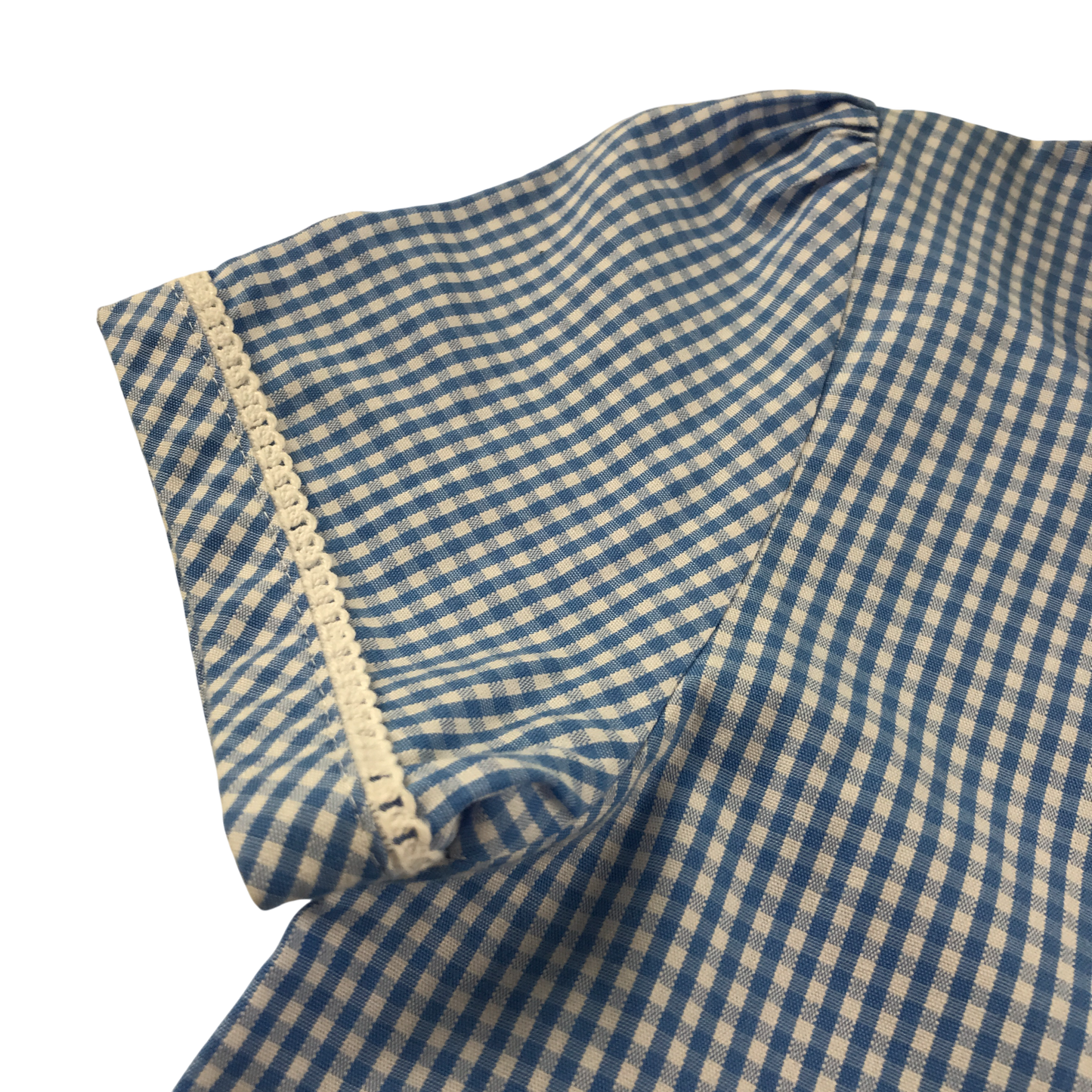 Blue gingham drop waist school summer dress