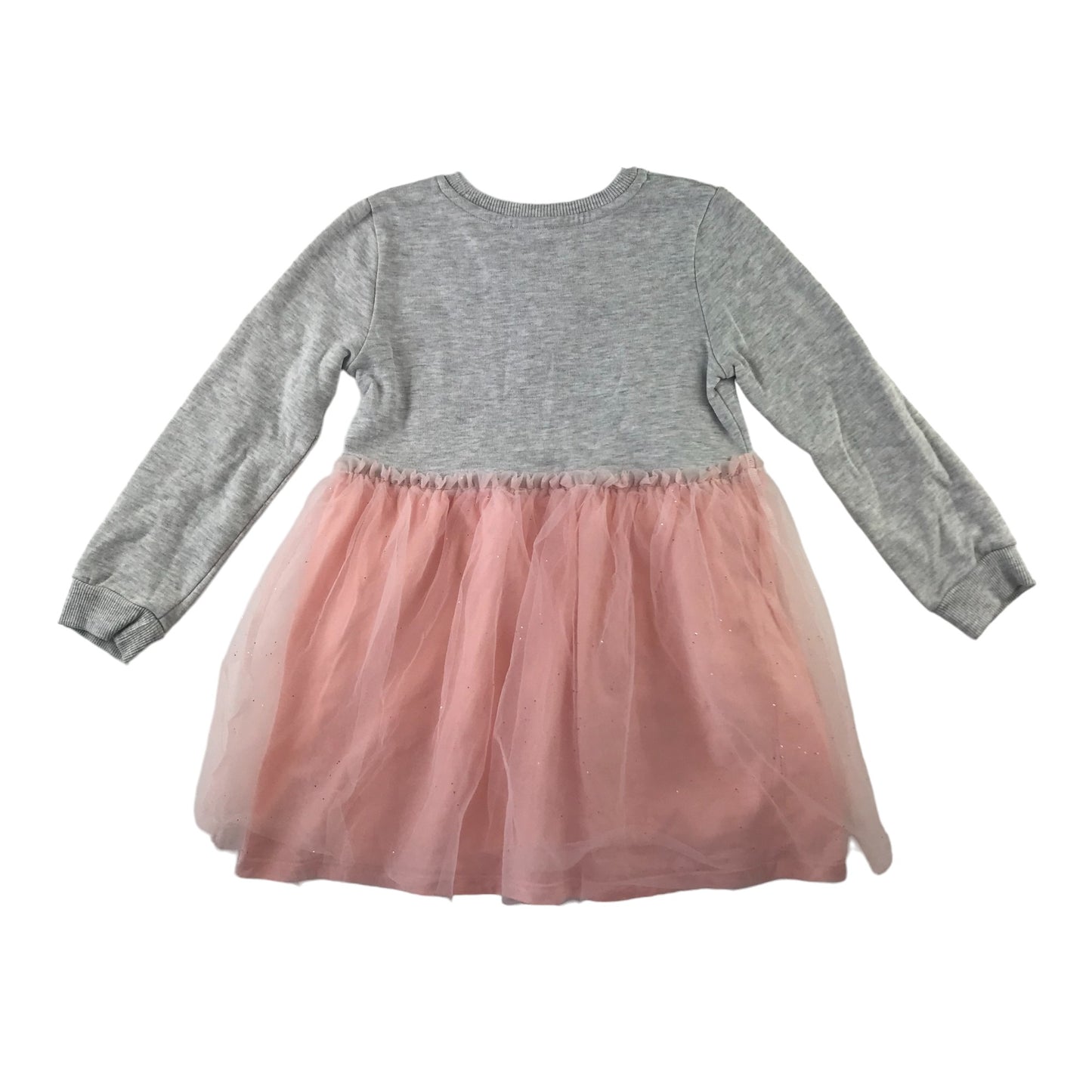George dress 5-6 years grey and pink jersey top tulle skirt sequin bear