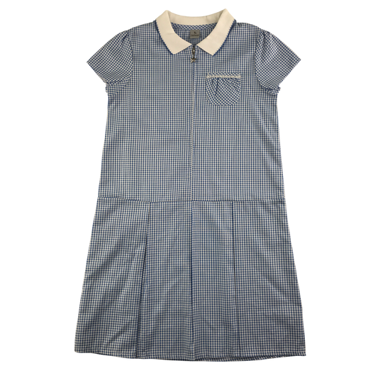 Blue gingham with zipper school summer dress