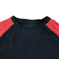 John Lewis t-shirt 8-9 years black body and red long sleeve cotton