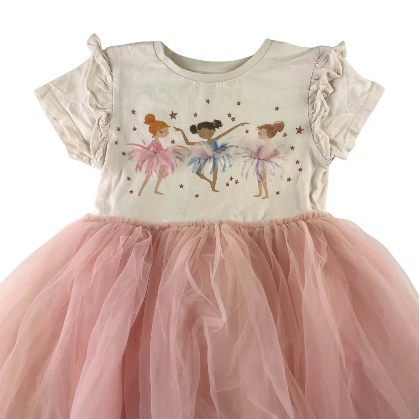 Next dress 6-7 years white and pink ballerina characters tulle skirt