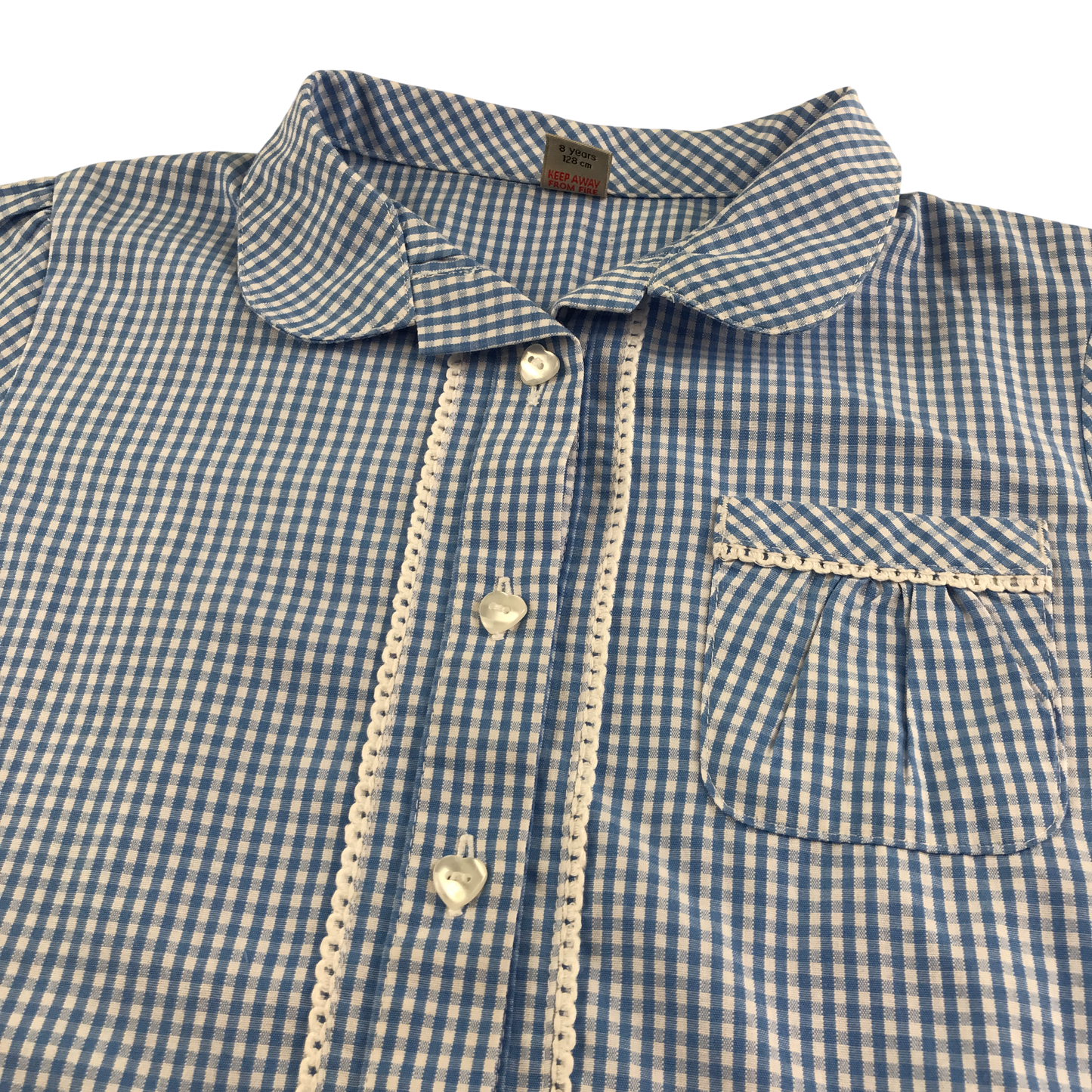 Blue gingham with belt school summer dress