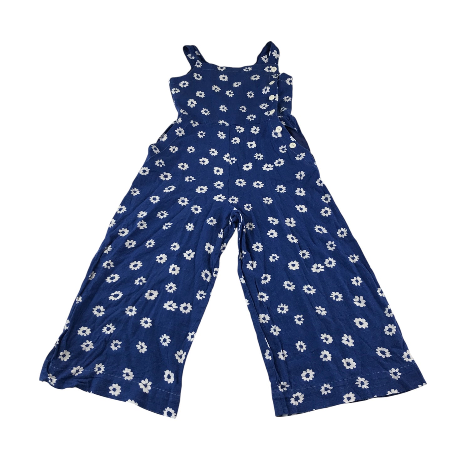 Jasper J Conran jumpsuit 7-8 years blue floral print flared leg