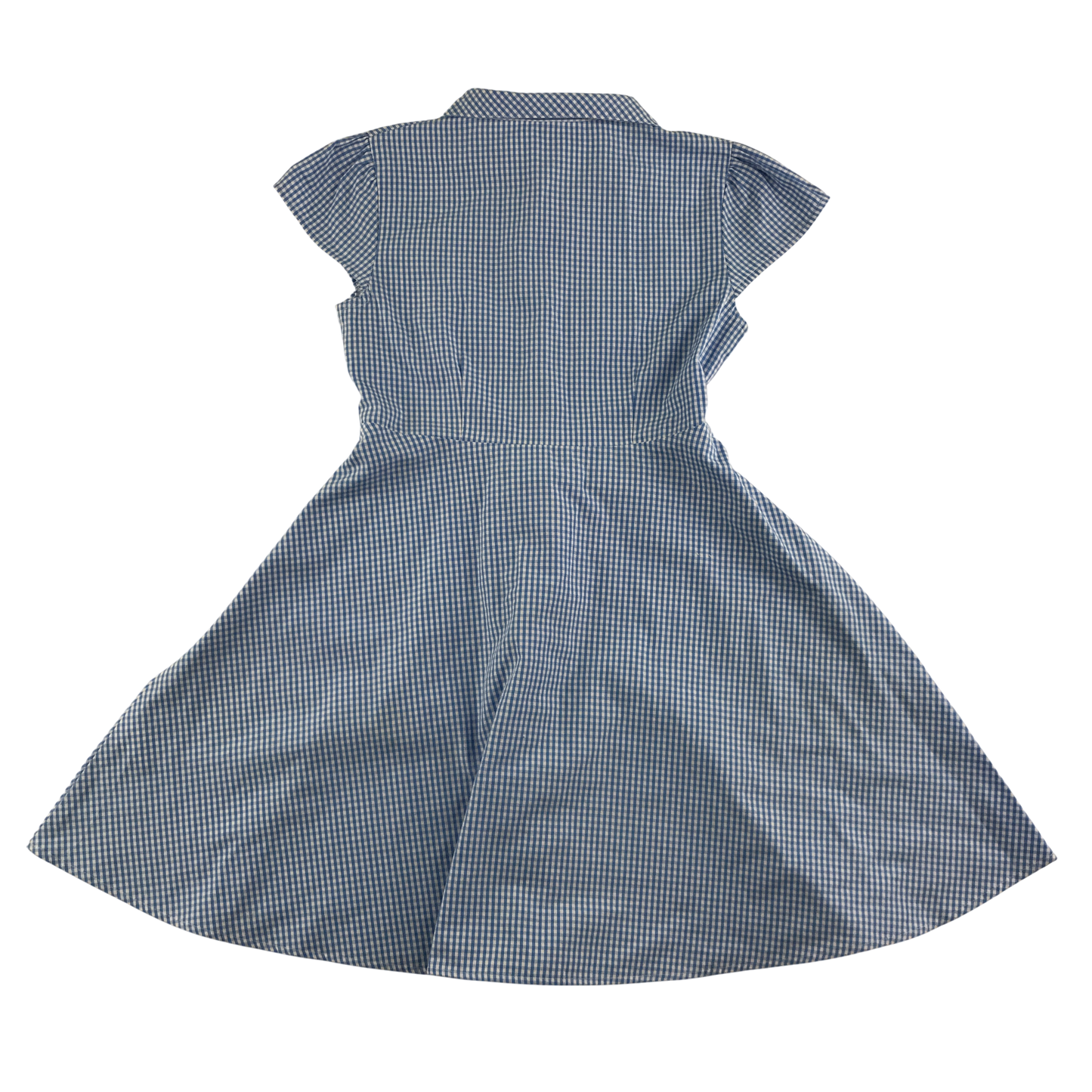Blue gingham with belt school summer dress