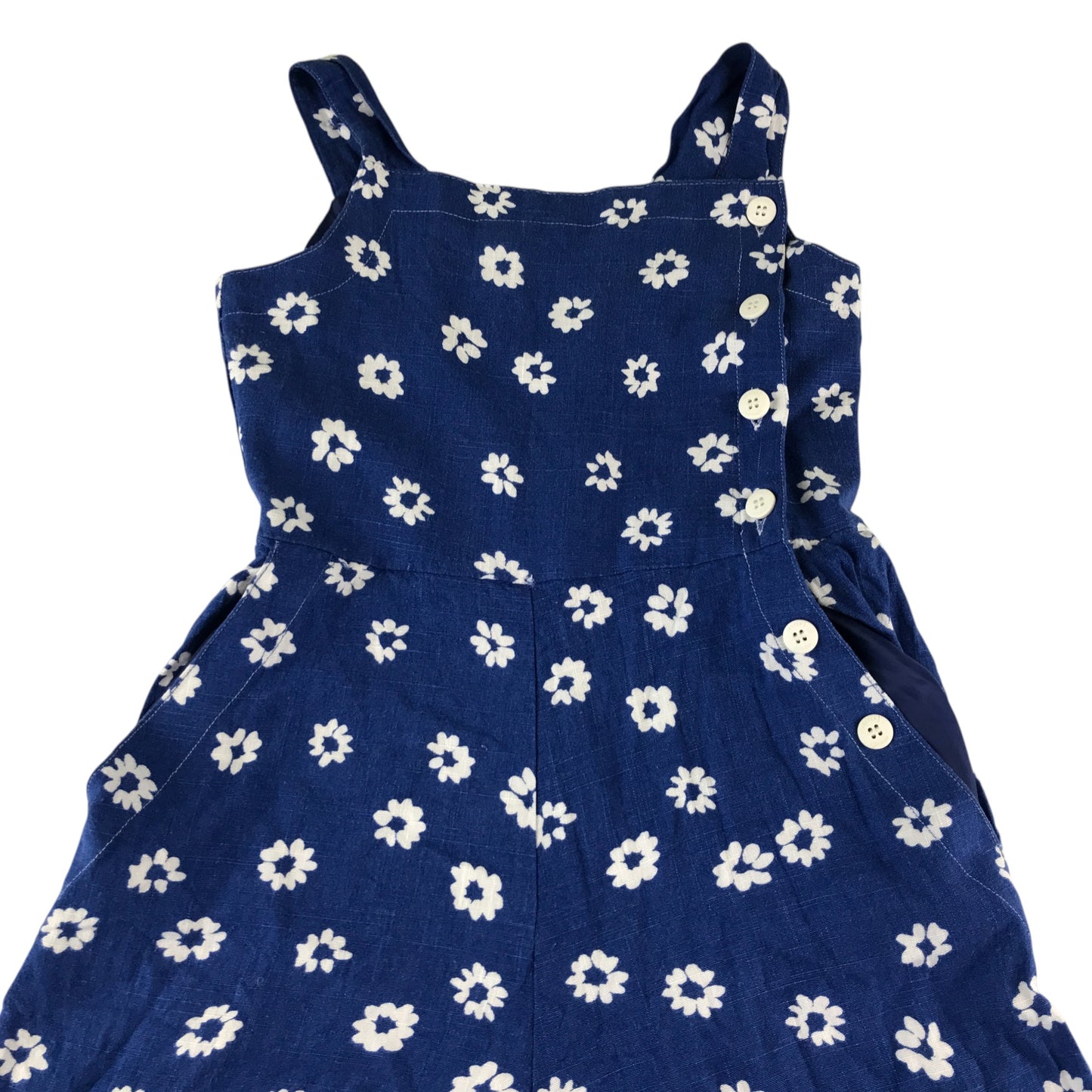 Jasper J Conran jumpsuit 7-8 years blue floral print flared leg