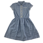Blue gingham with buttons school summer dress