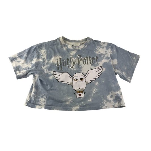 H&M t-shirt 9-10 years blue and white Harry Potter graphic design cropped cotton