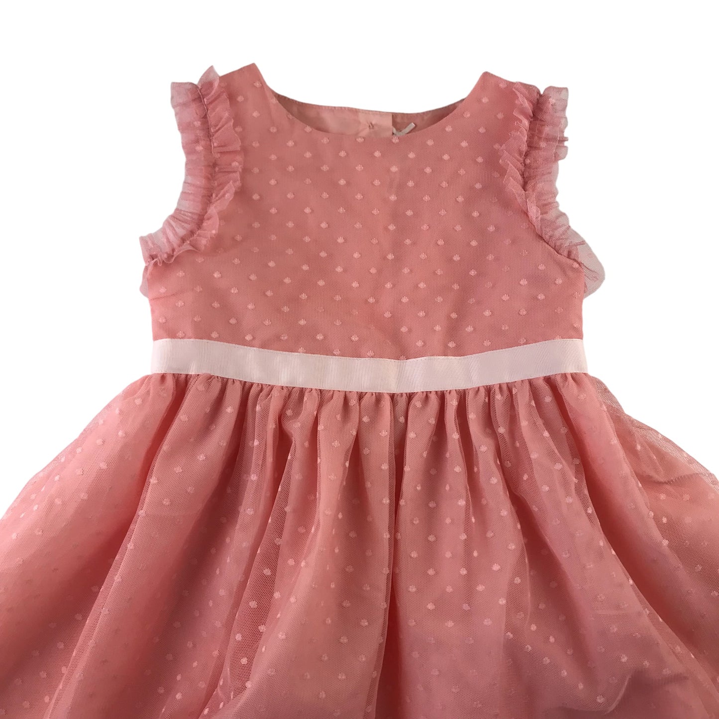Next dress 4-5 years pink spot pattern tulle mesh layered party