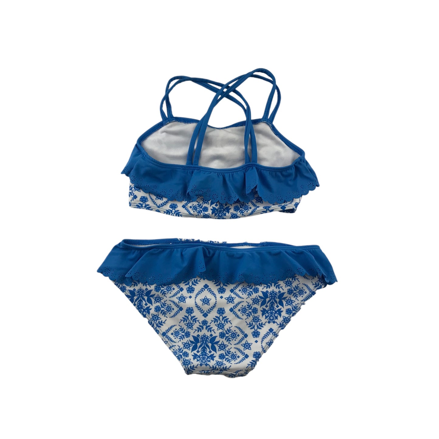 Tu Bikini Age 8 Blue and White Floral Frill Detail 2-piece Set