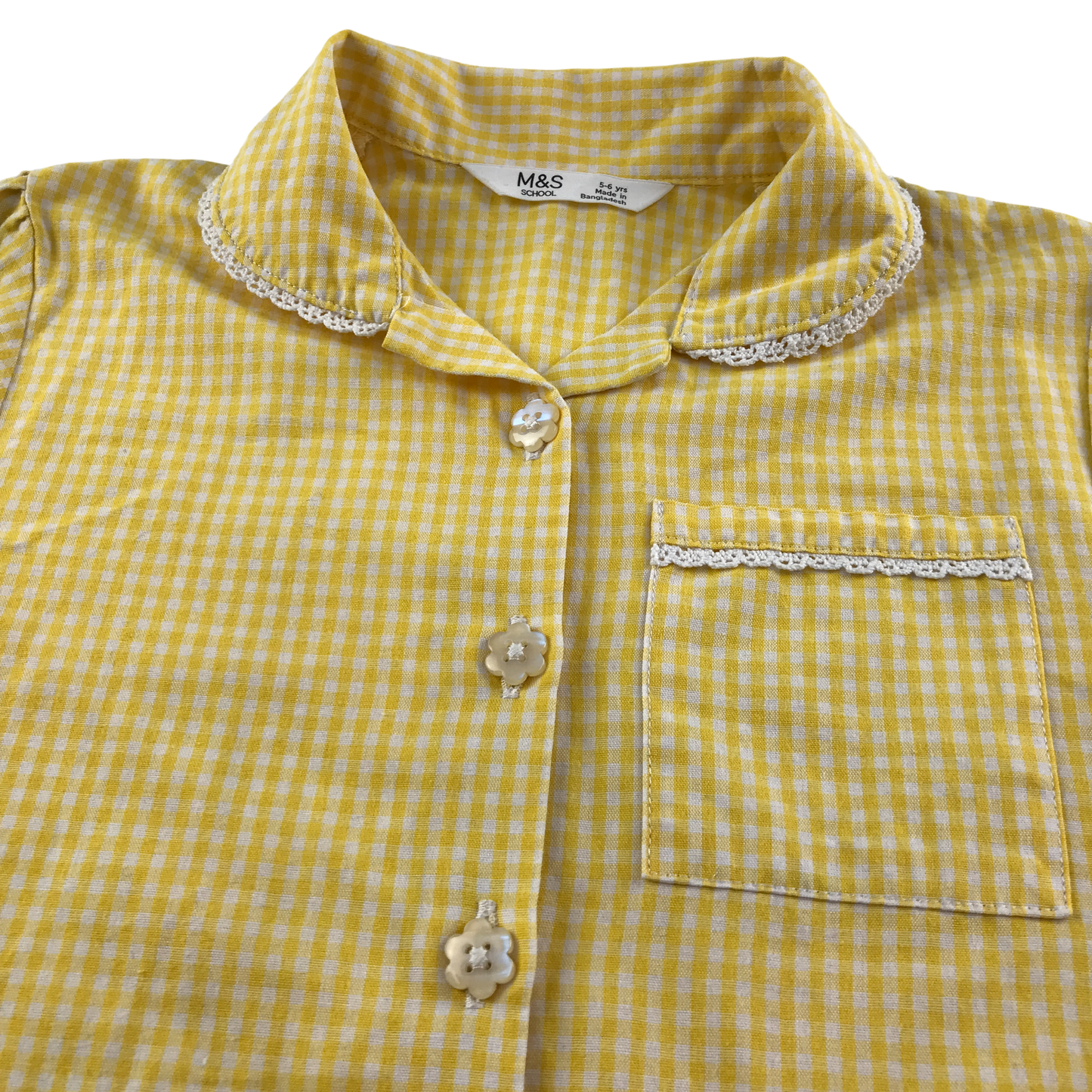 Yellow gingham drop waist school summer dress