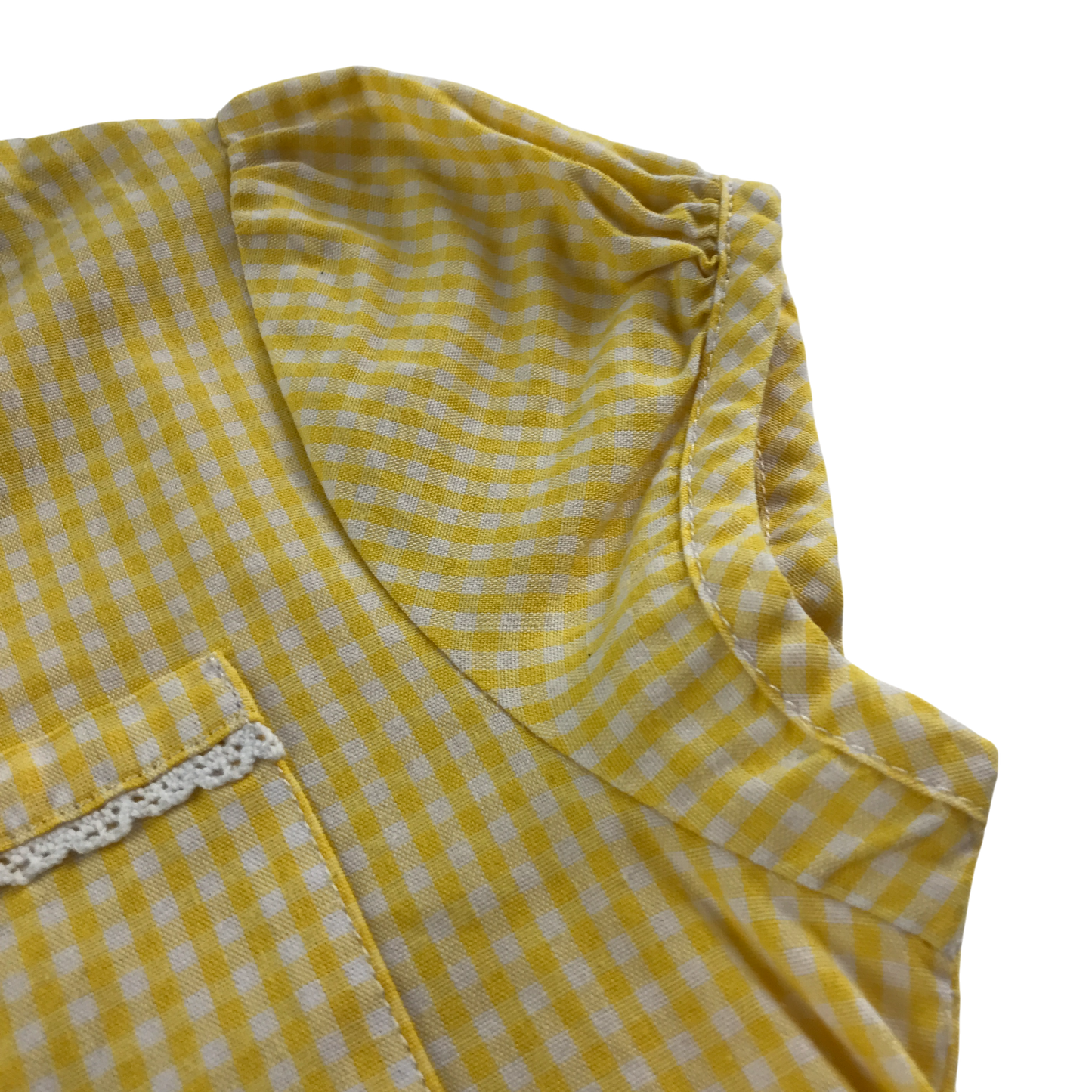 Yellow gingham drop waist school summer dress