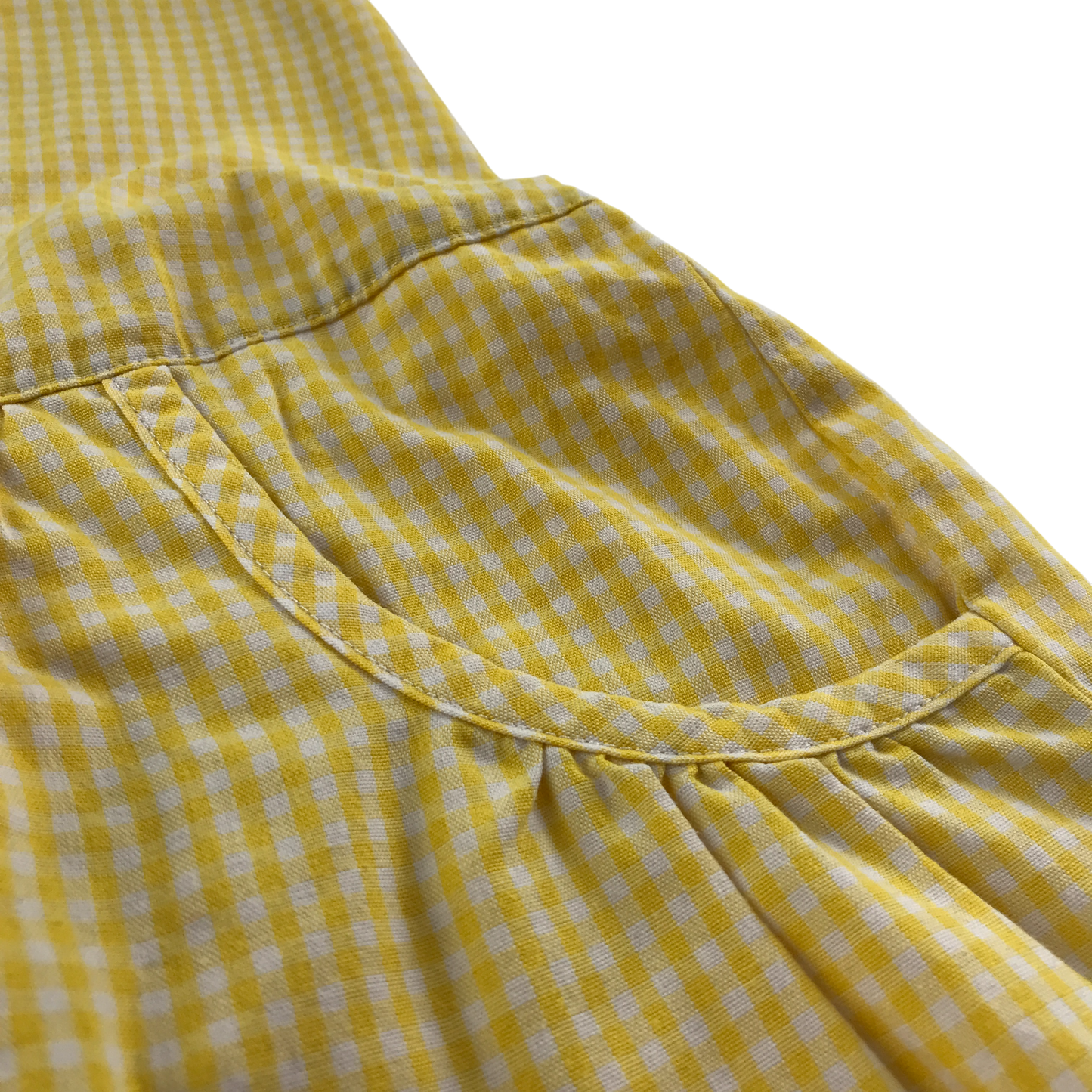 Yellow gingham drop waist school summer dress