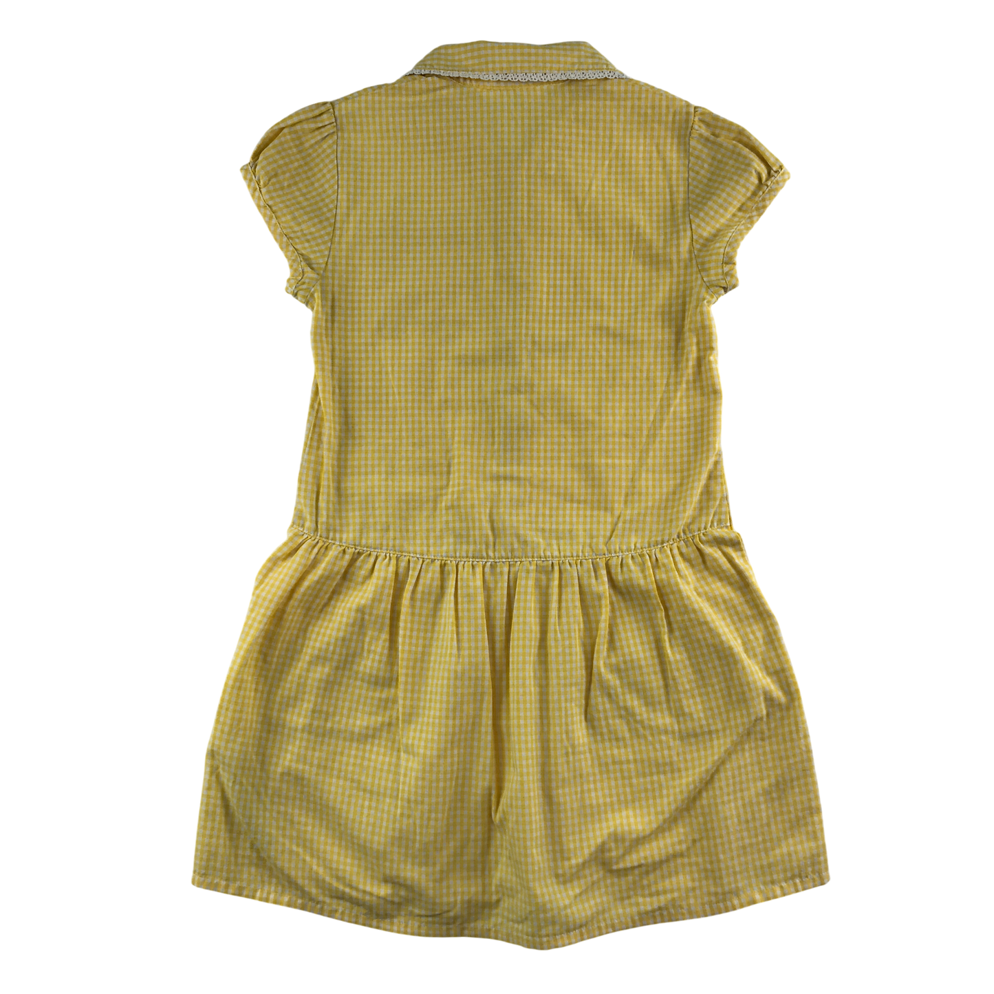 Yellow gingham drop waist school summer dress