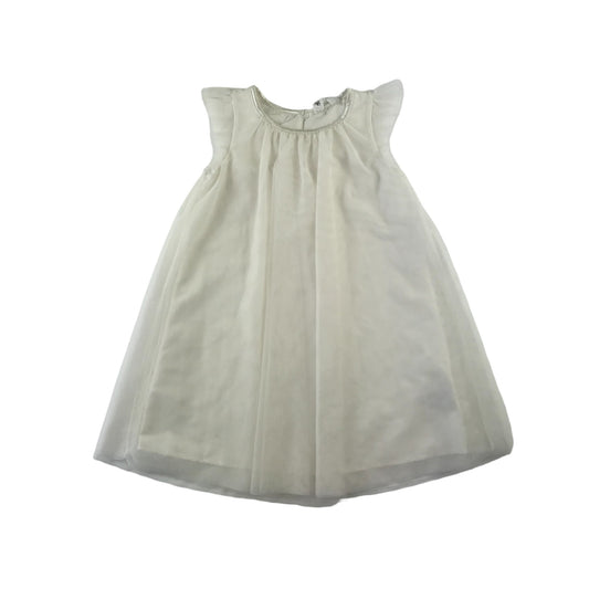 H&M dress 6-7 years white A-line mesh overlay sleeveless