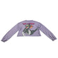 Zara t-shirt 13-14 years lilac Tom and Jerry cropped long sleeve cotton