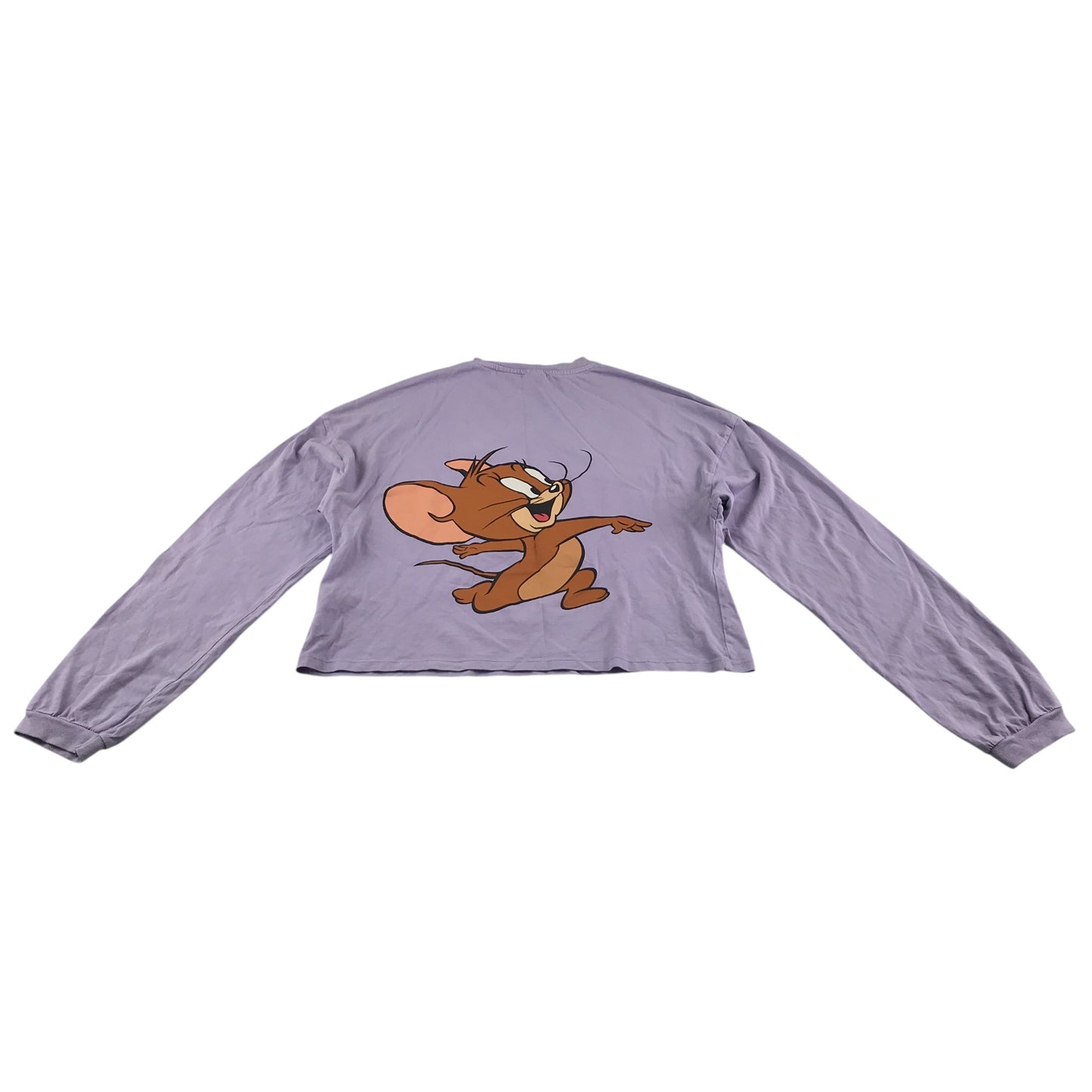 Zara t-shirt 13-14 years lilac Tom and Jerry cropped long sleeve cotton