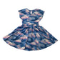 Monsoon dress 9-10 years blue and pink cloud pattern sequin star