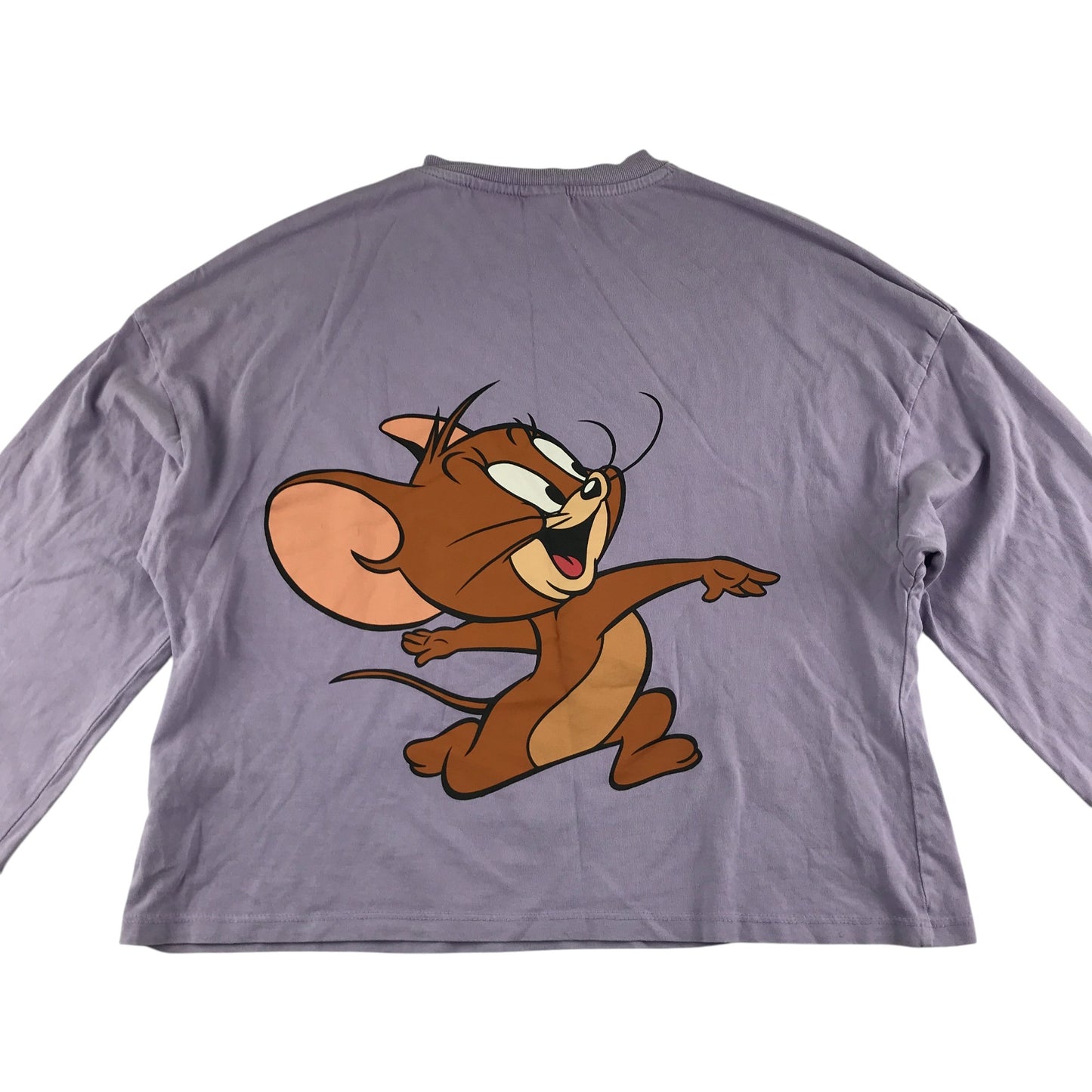 Zara t-shirt 13-14 years lilac Tom and Jerry cropped long sleeve cotton