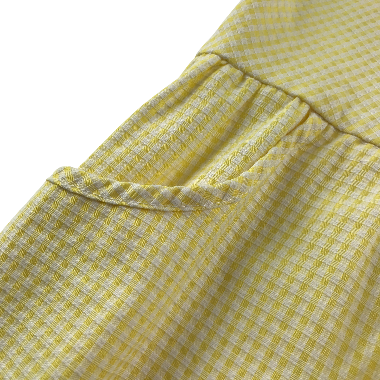Yellow gingham with zipper school summer dress