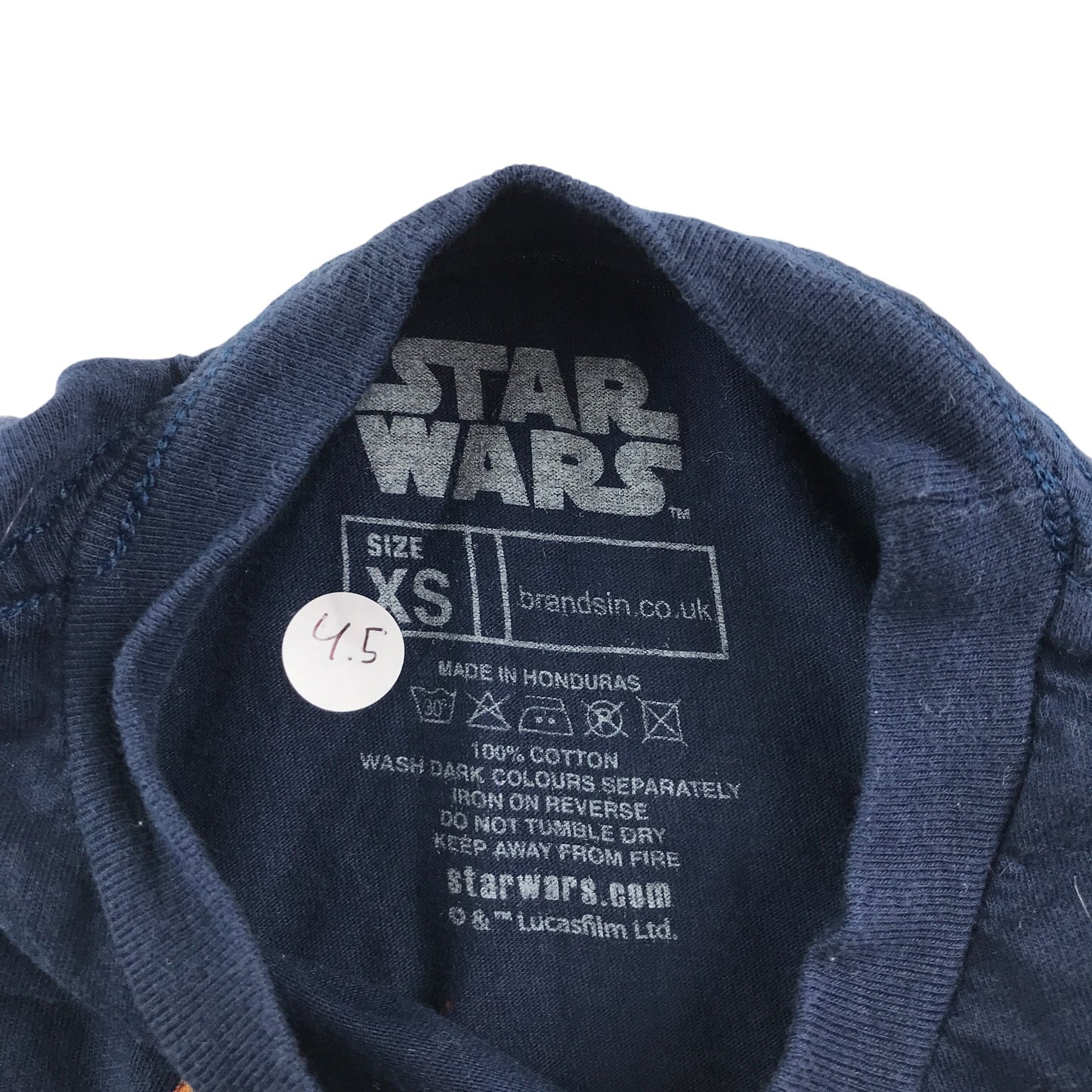 Star Wars T-shirt adult size 4-5 navy short sleeve print characters cotton