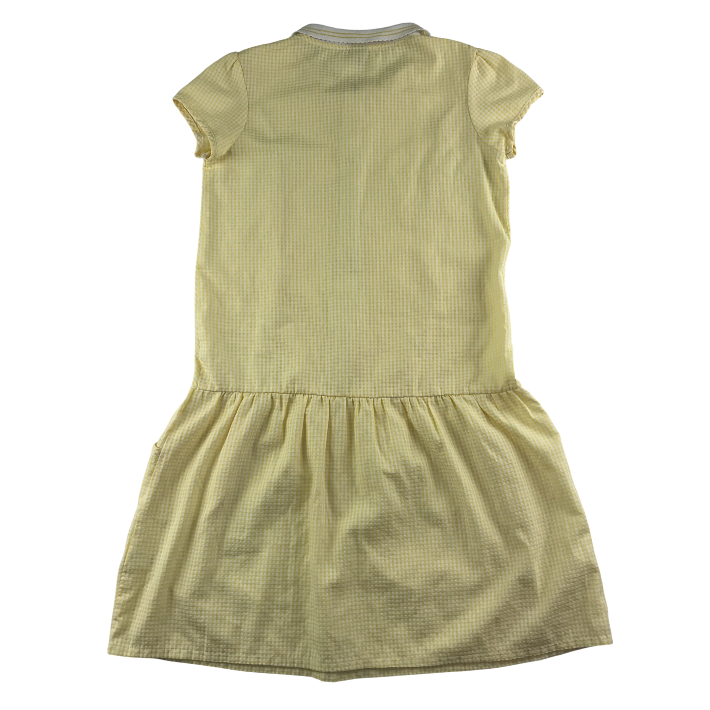 Yellow gingham with zipper school summer dress