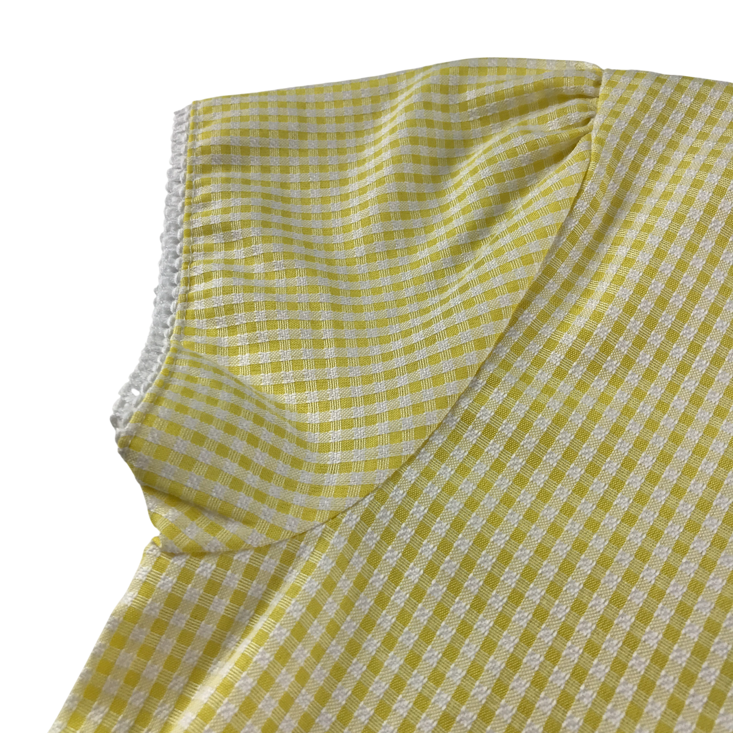 Yellow gingham with belt summer school dress
