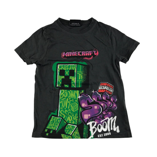 F&F t-shirt 6-7 years dark grey Minecraft short sleeve cotton