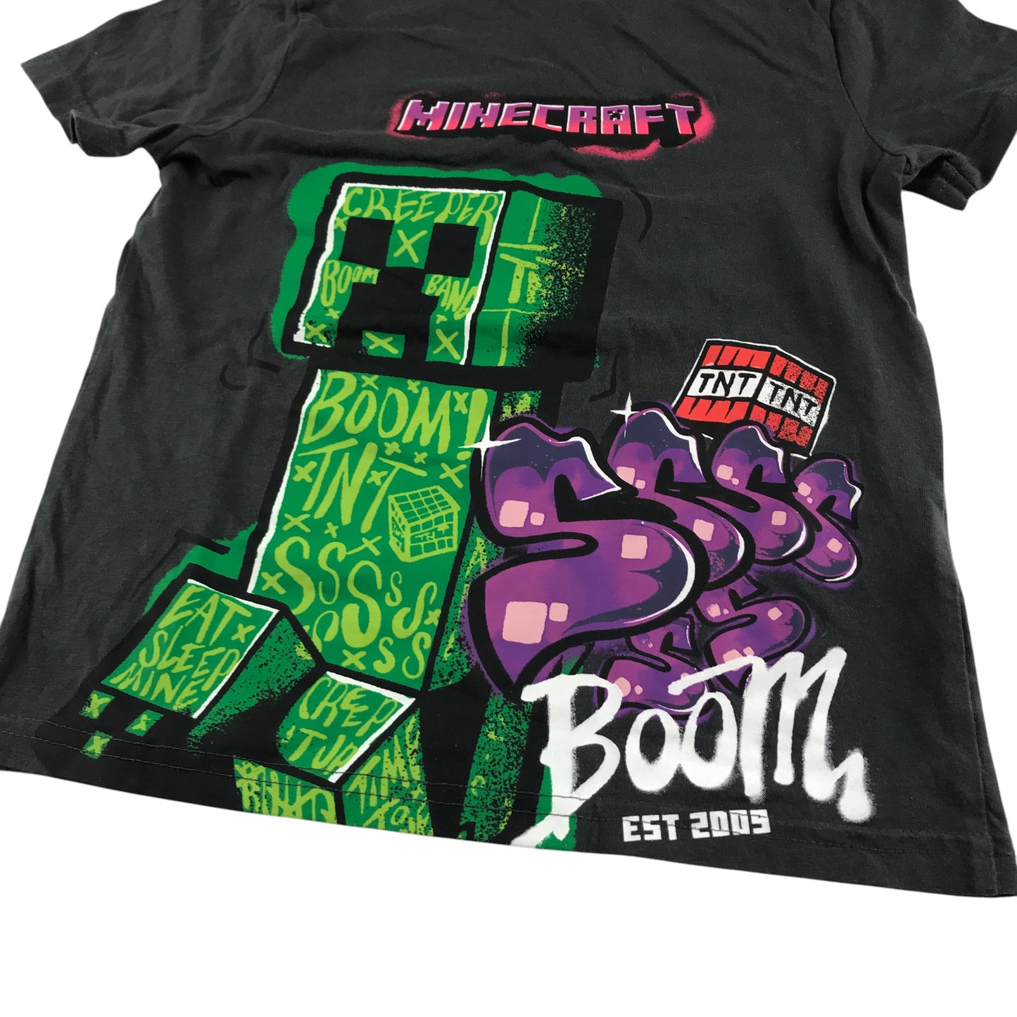 F&F t-shirt 6-7 years dark grey Minecraft short sleeve cotton