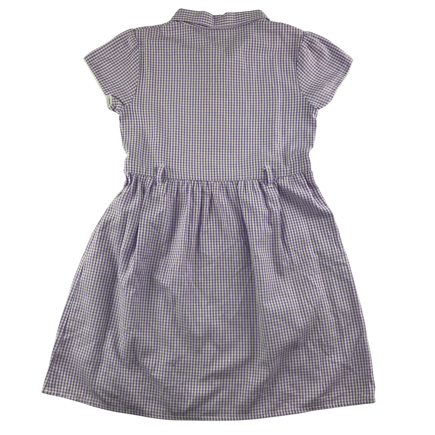 Lilac gingham with belt summer school dress