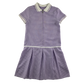 Lilac gingham with zipper school summer dress